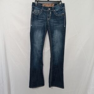 Hydraulic Jeans Women 5/6 Blue Lola Bootcut Mid Rise Y2K Western Moto